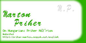 marton priher business card